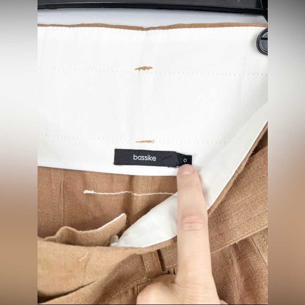 Bassike Canvas Belted Tan Brown Pants High Waist Size 0. - Picture 3 of 5